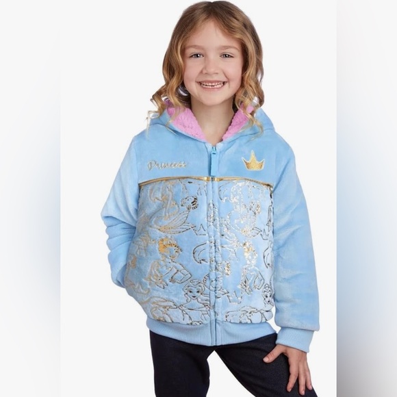 Princess Blue and Pink Fleece Hoodie - Picture 1 of 5